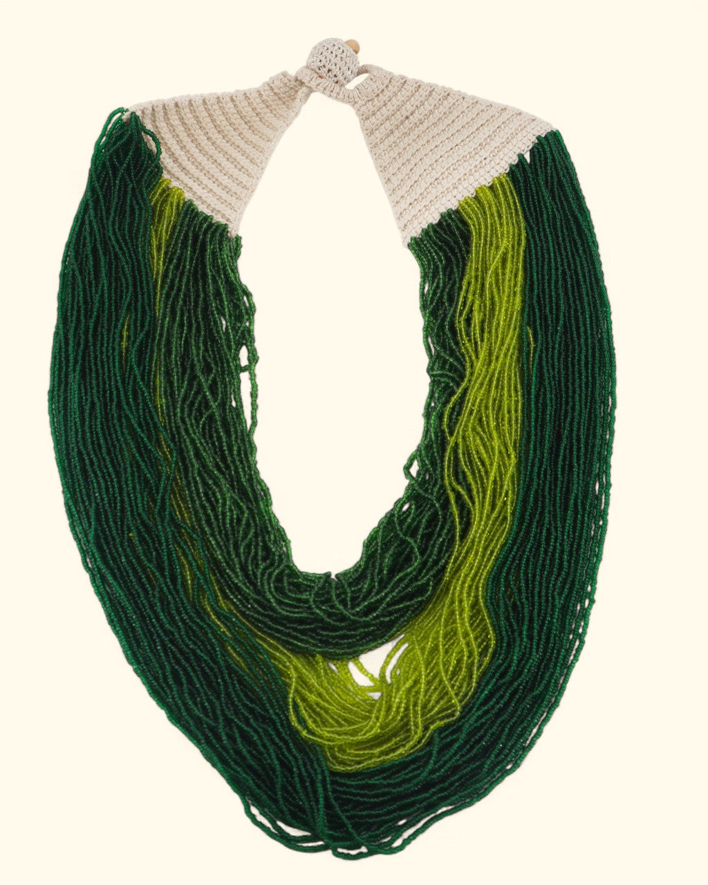 Forest and Chartreuse Multi-Strand Beaded Necklace