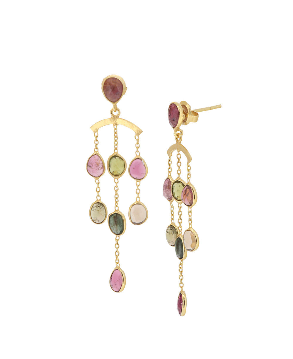 Cascading Tourmaline Chandelier Earrings
