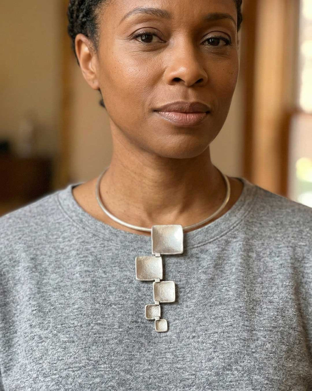 Cascading Square Collar Necklace