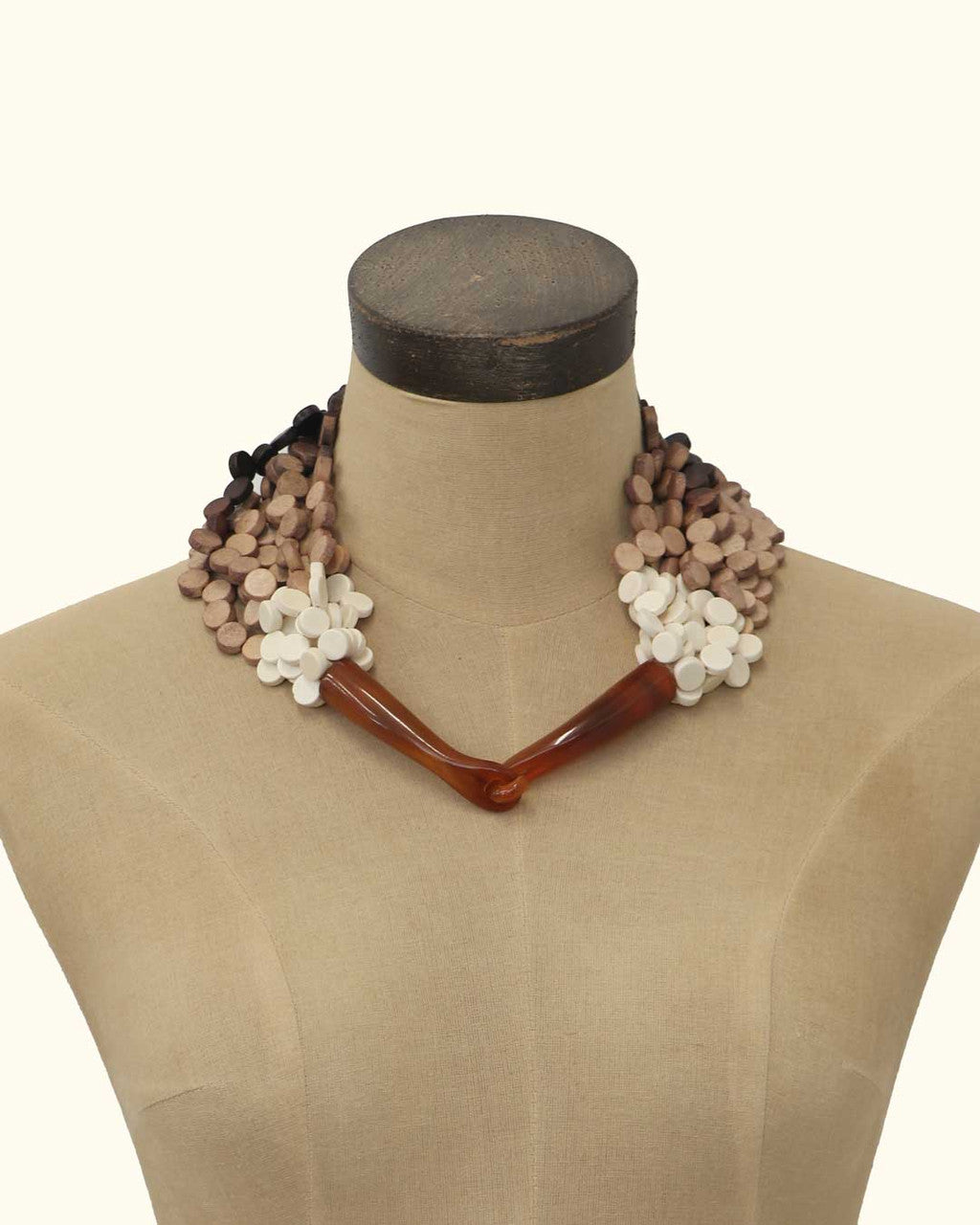 Ombré Wooden Disc Multi-Strand Necklace