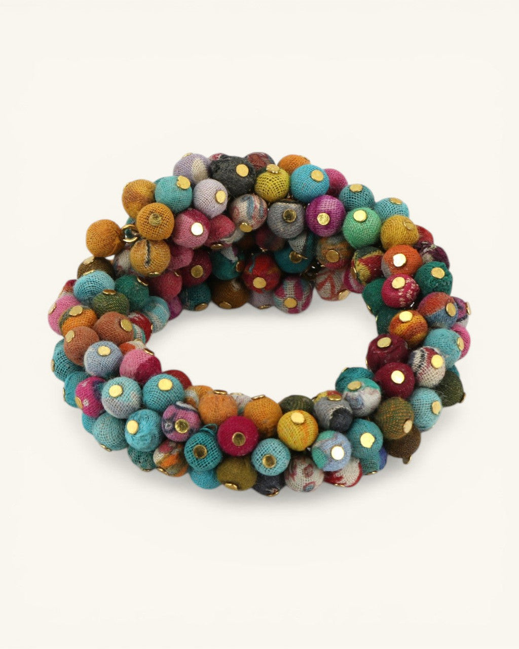 Confetti Kantha Bead Coil Bracelet