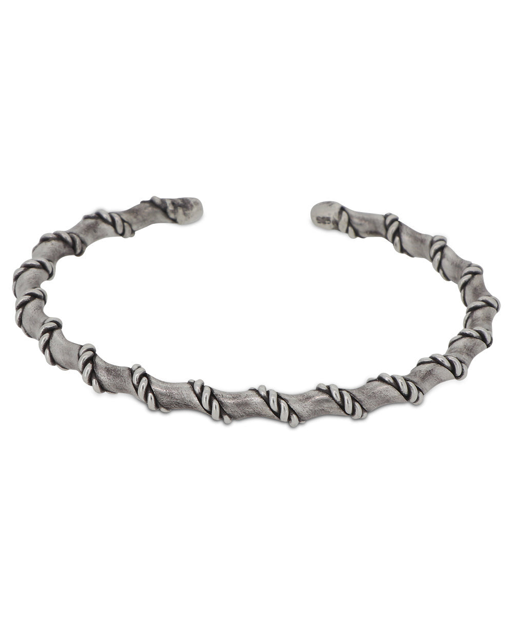 Rope-Spiral Sterling Silver Cuff