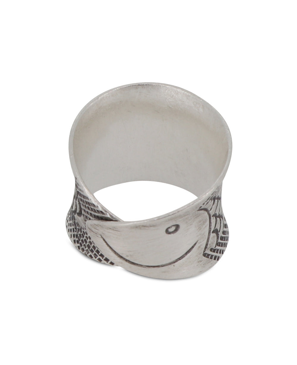 Sculptural Fish Wrap Ring in Sterling Silver