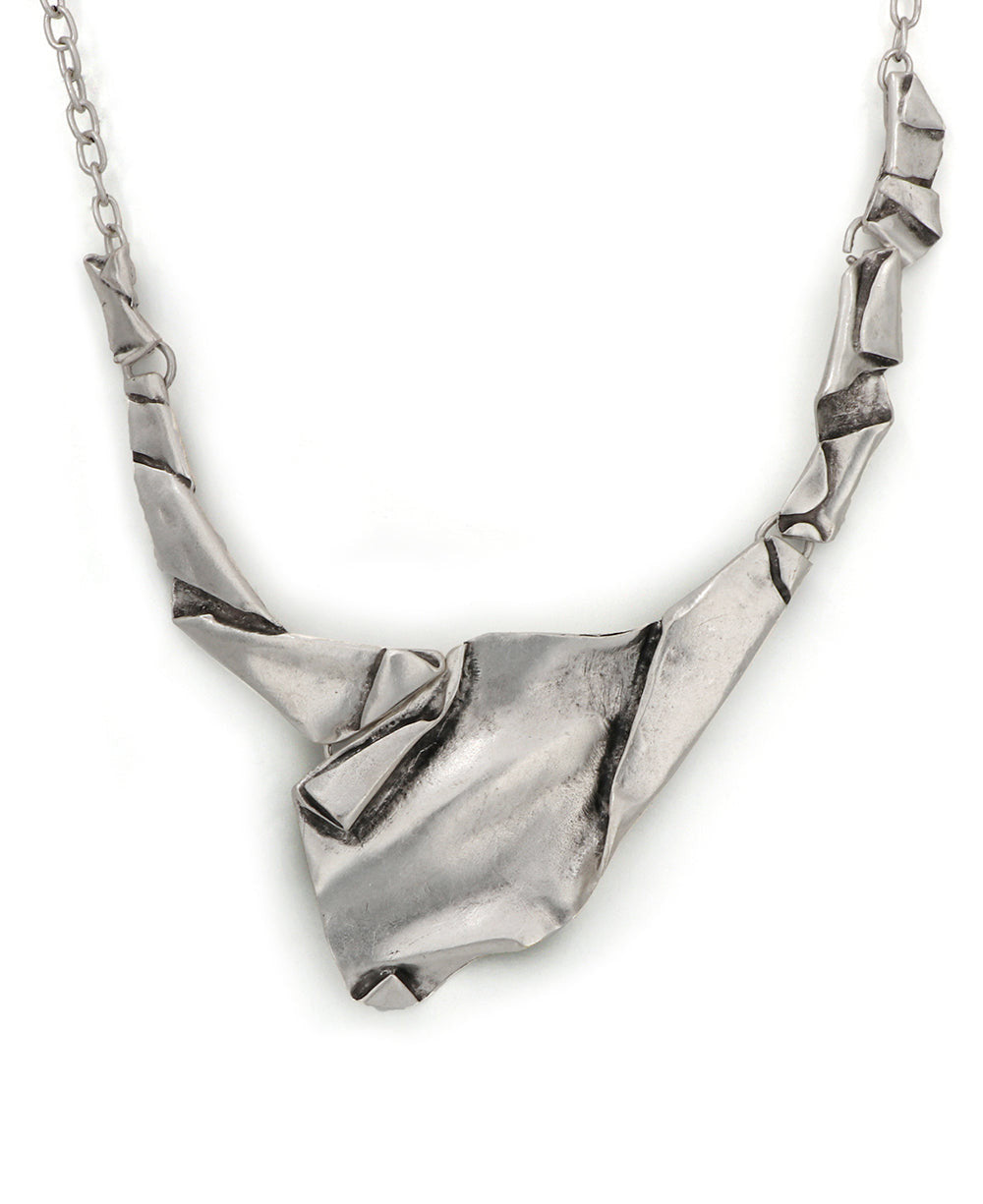 Folded Panel Bib Necklace