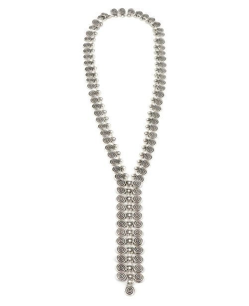 Spiral-Disc Y-Drop Necklace
