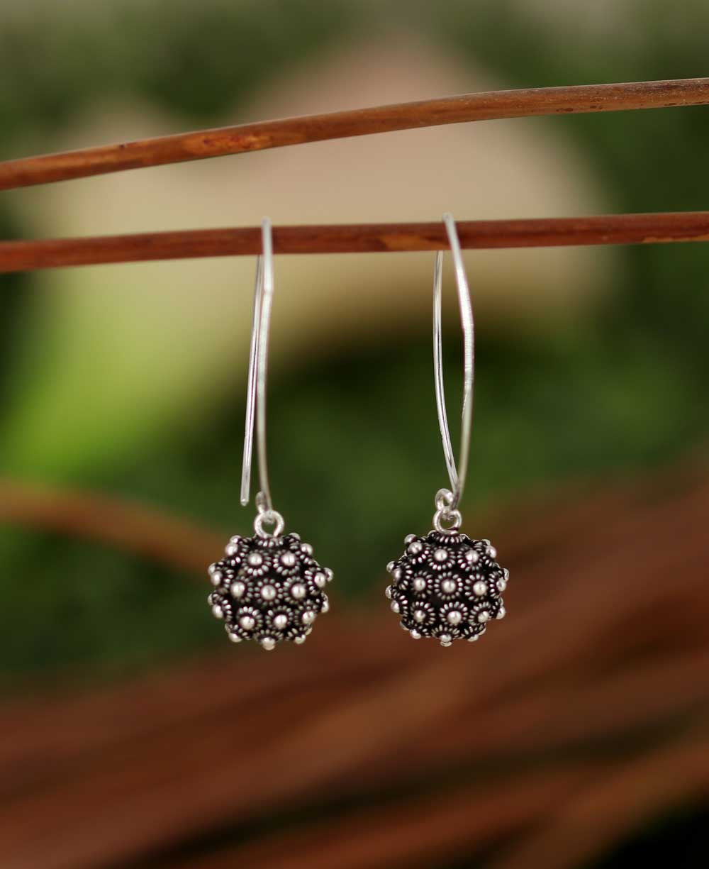 Silver Floret Threader Earrings