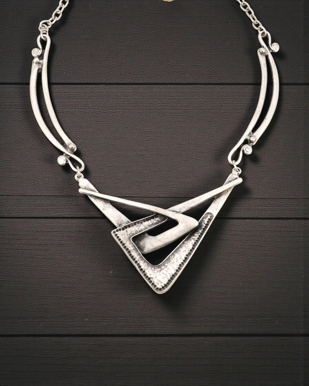 Interlocking Chevron Pendant Necklace