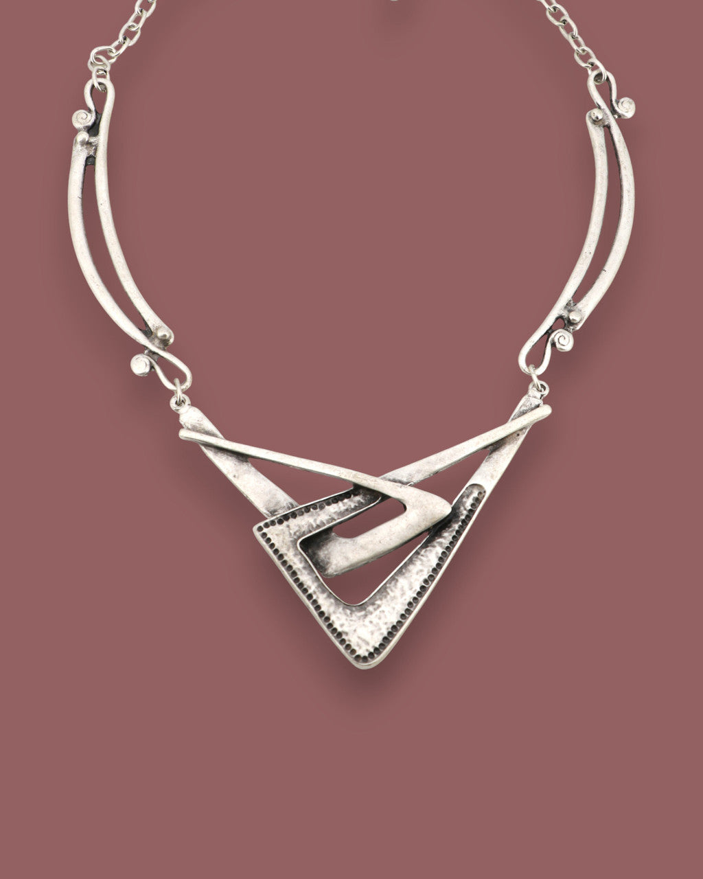 Interlocking Chevron Pendant Necklace