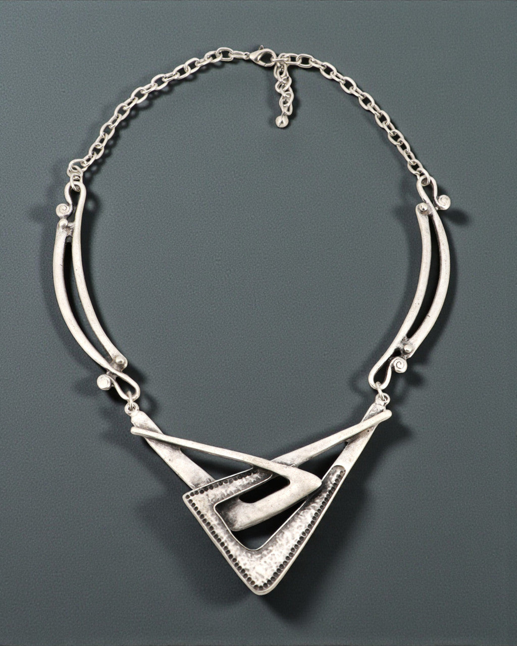 Interlocking Chevron Pendant Necklace