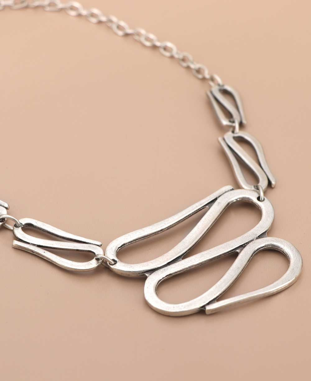 S-Curve Sculptural Silver-Tone Necklace