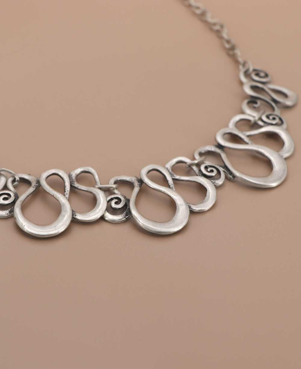 Open-Loop Scrollwork Bib Necklace
