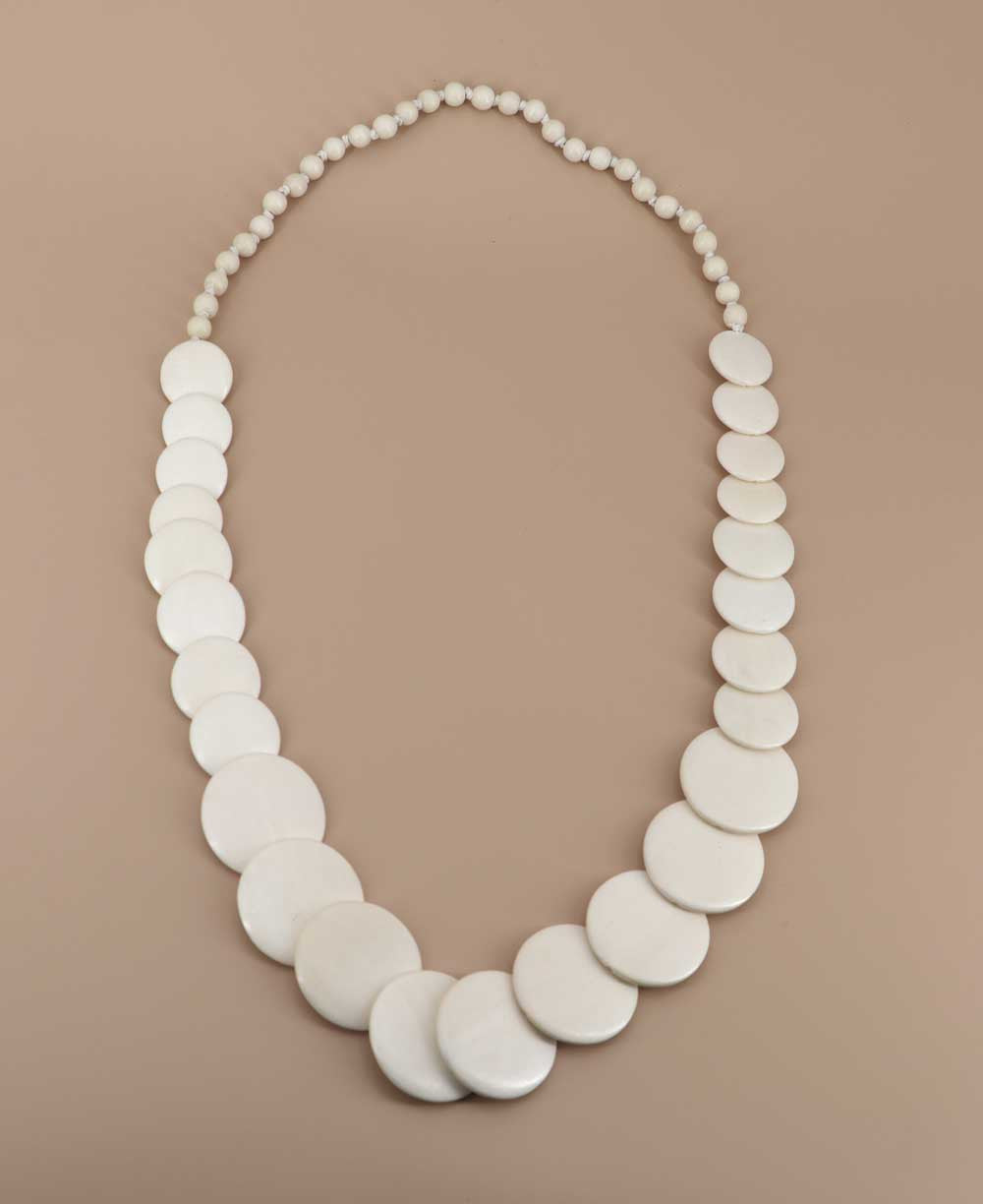 Cascading White Disk Necklace