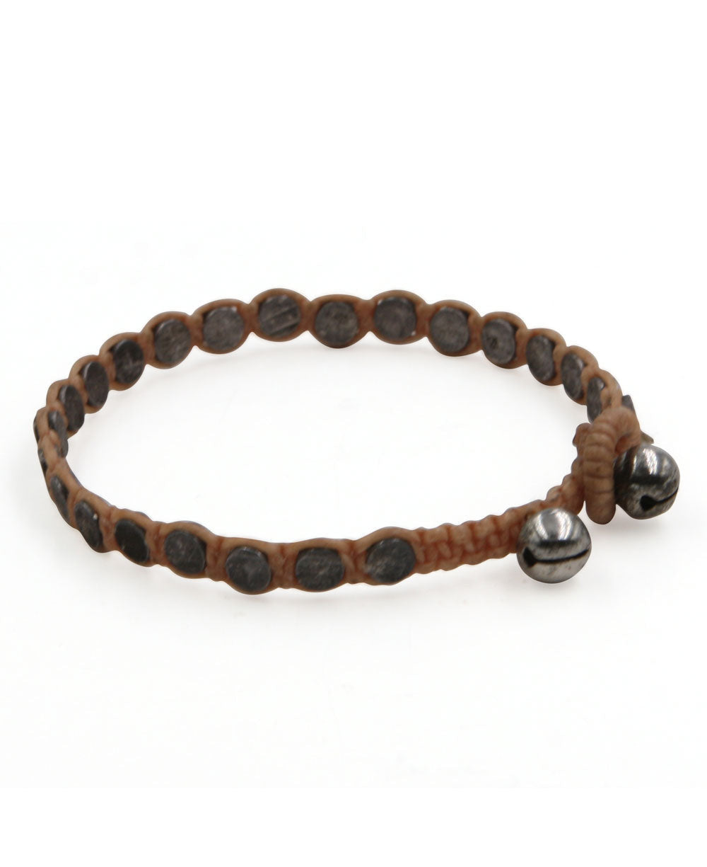 Woven Disk Bracelet with Bell
