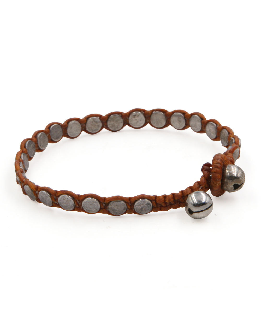 Woven Disk Bracelet with Bell