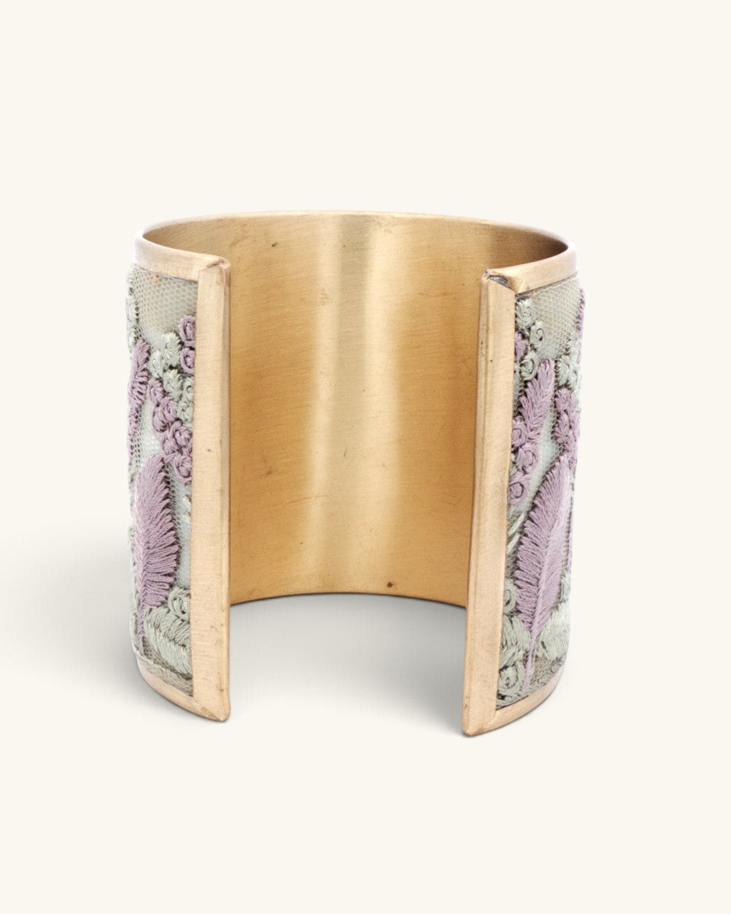 Embroidered Floral Cuff in Mauve and Sage