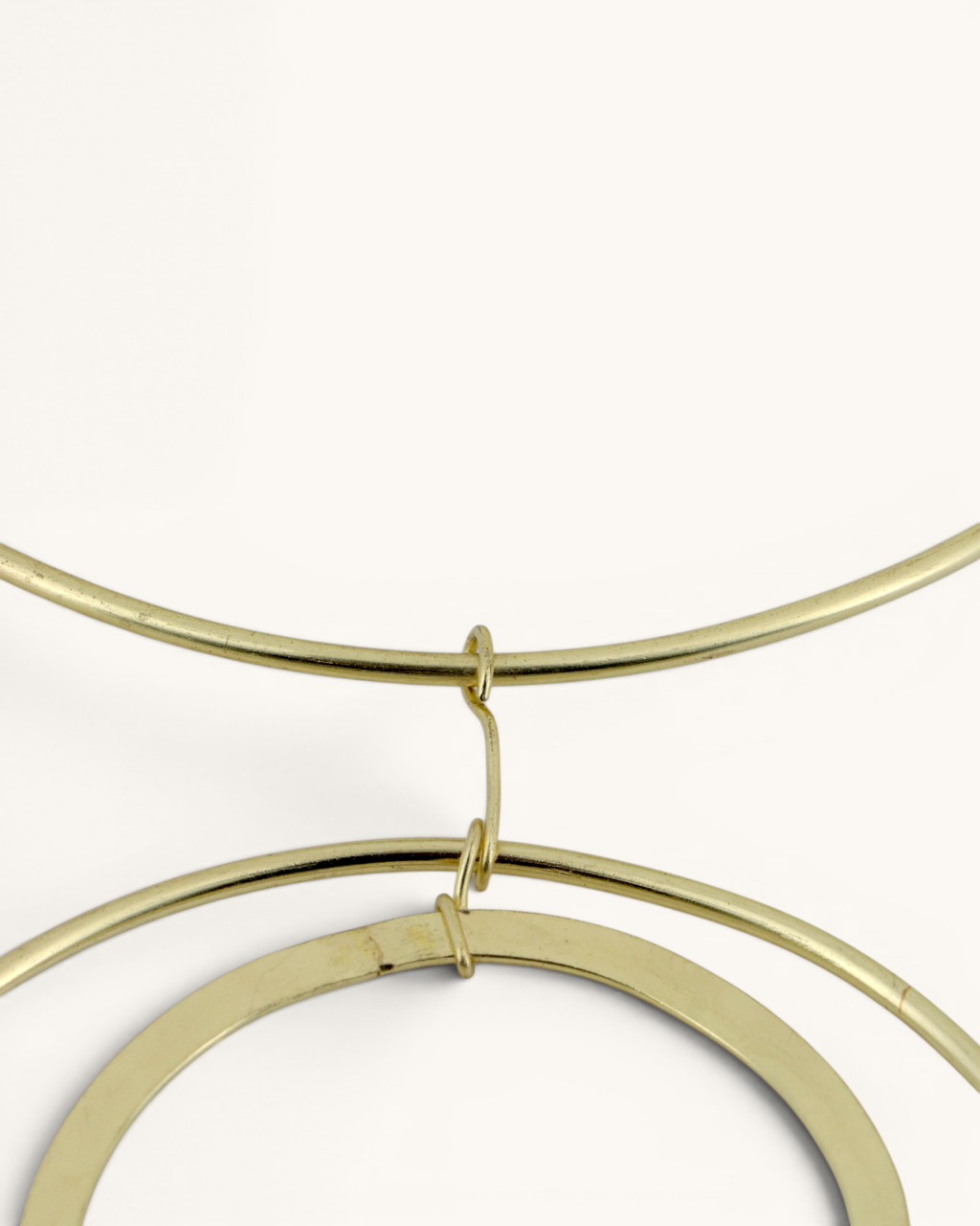 Brass Collar Necklace with Concentric Ring Pendants