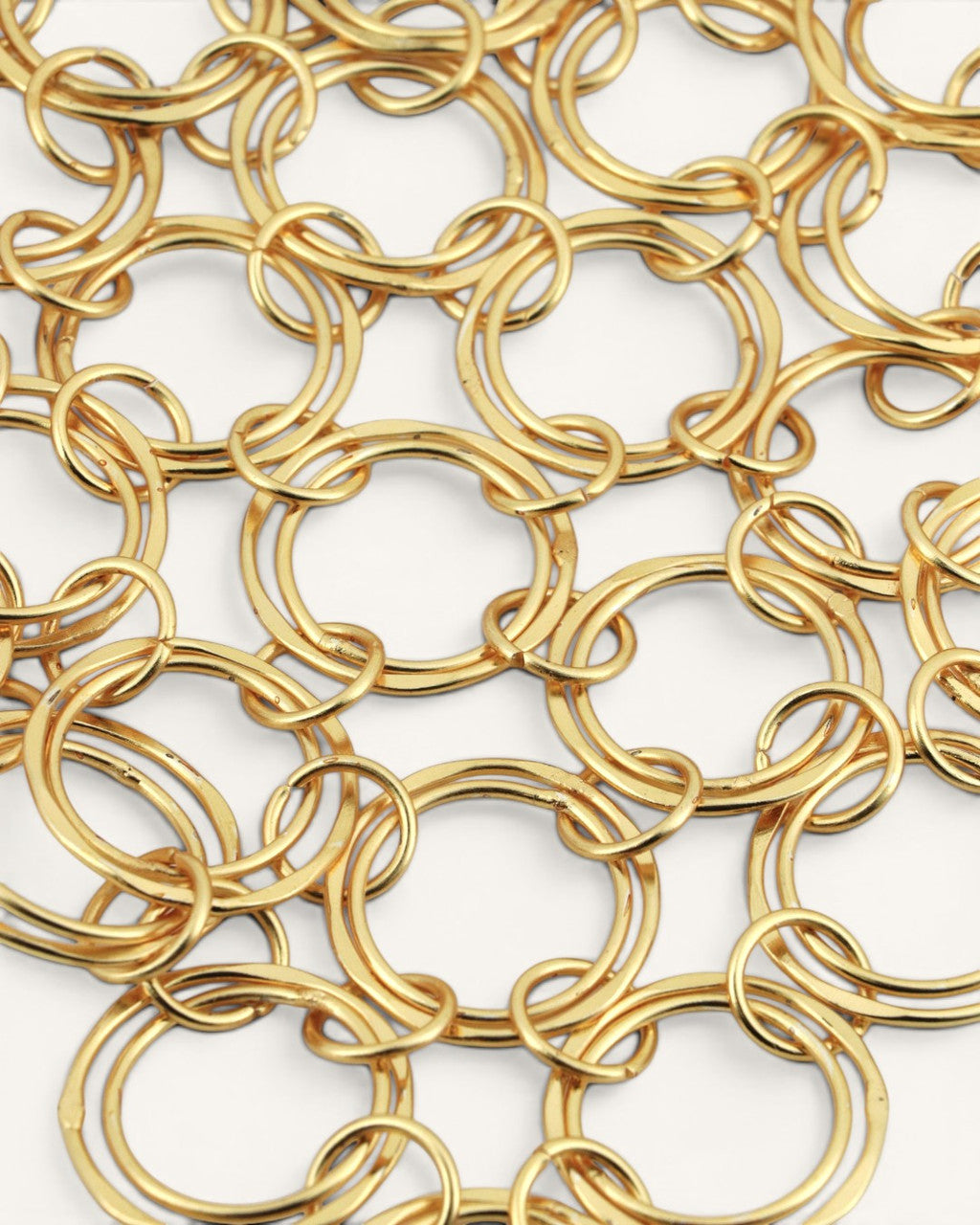 Interlocked Ring Bib Necklace in Warm Brass