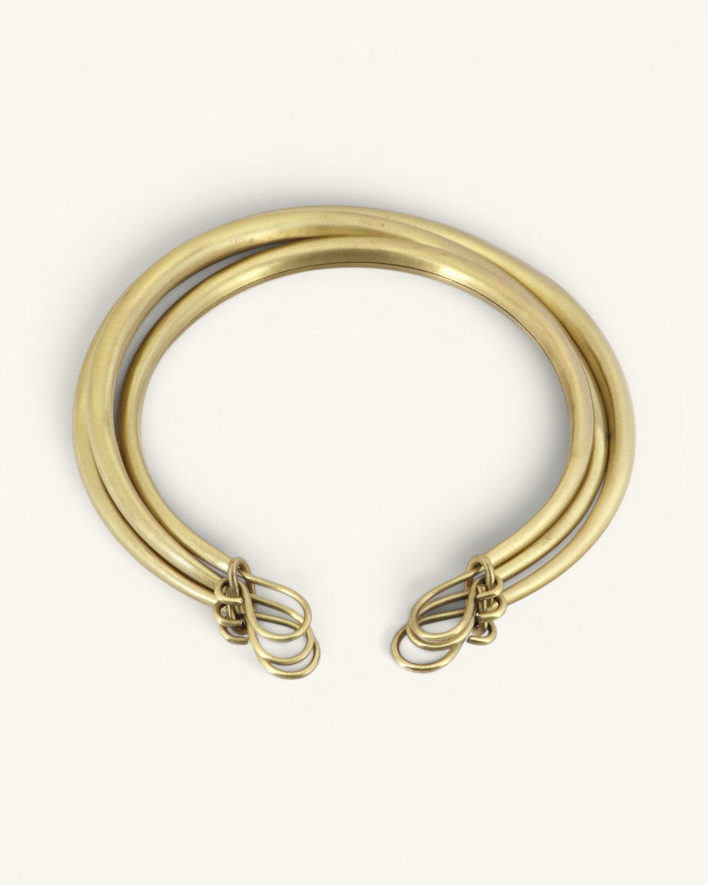 Three-Band Brass Collar with Knotted Terminals