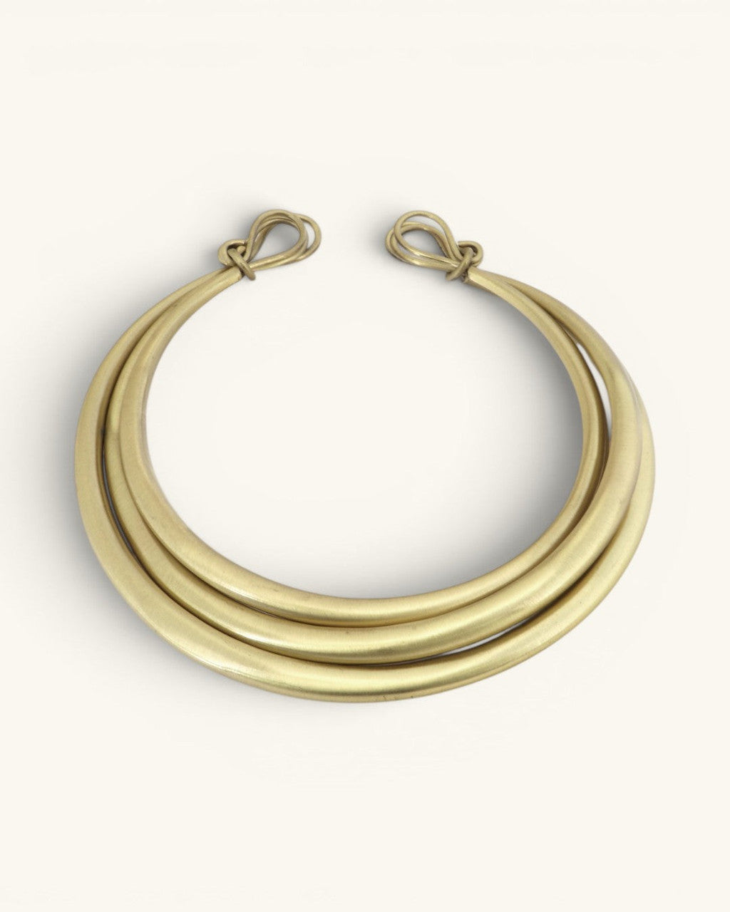 Three-Band Brass Collar with Knotted Terminals