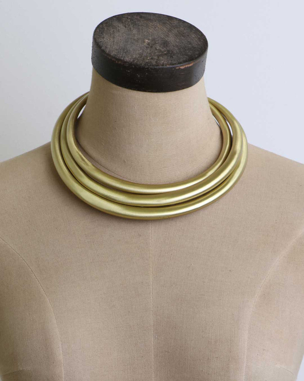 Three-Band Brass Collar with Knotted Terminals