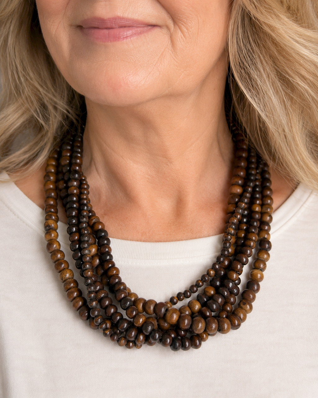 Five-Strand Bone Collar, Carved Horn Hook