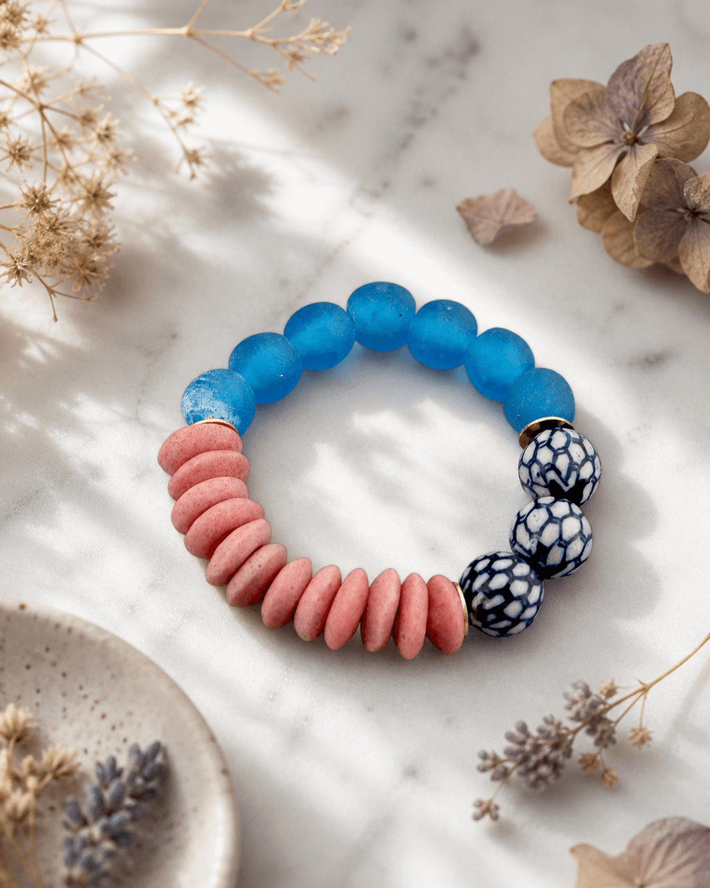 Color-Block Chinoiserie Stretch Bracelet