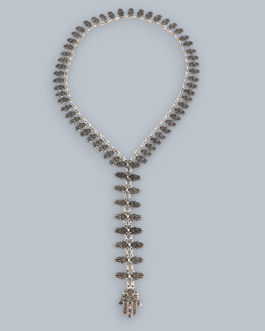 Engraved Hamsa Lariat Necklace