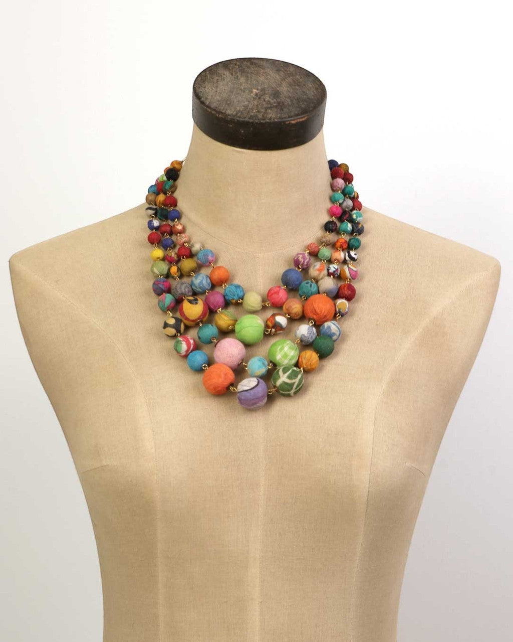 Four-Strand Kantha Bead Necklace