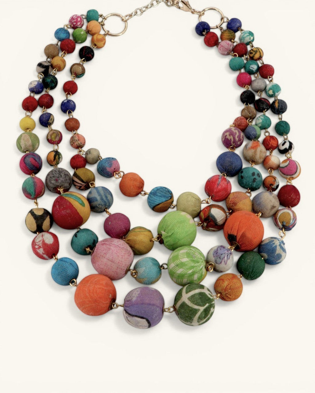 Four-Strand Kantha Bead Necklace