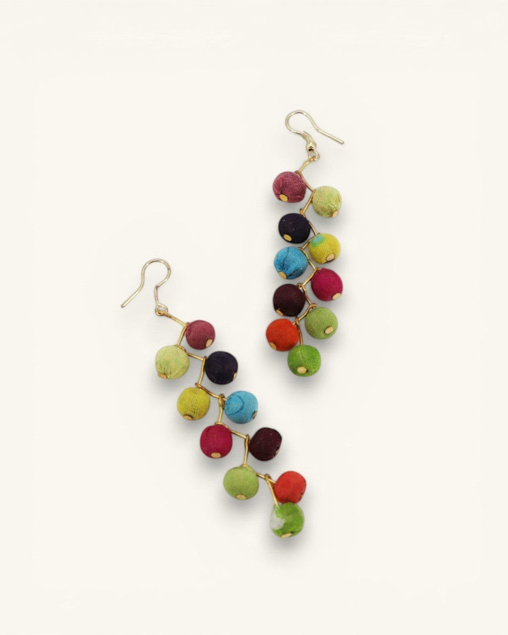 Kantha Bead Cascade Earrings
