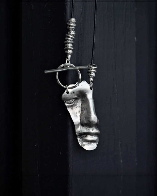 Sculptural Face Pendant Necklace