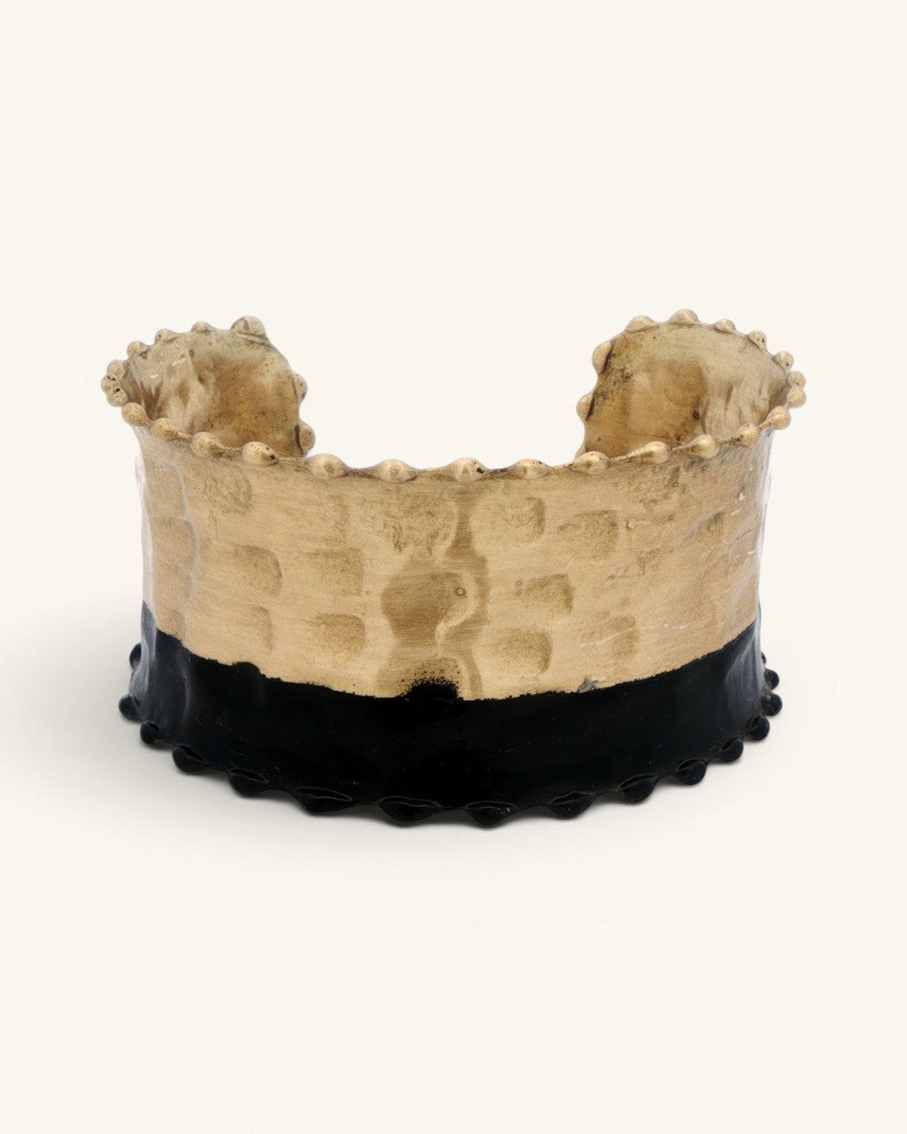 Two-Tone Hammered Cuff in Brass and Black