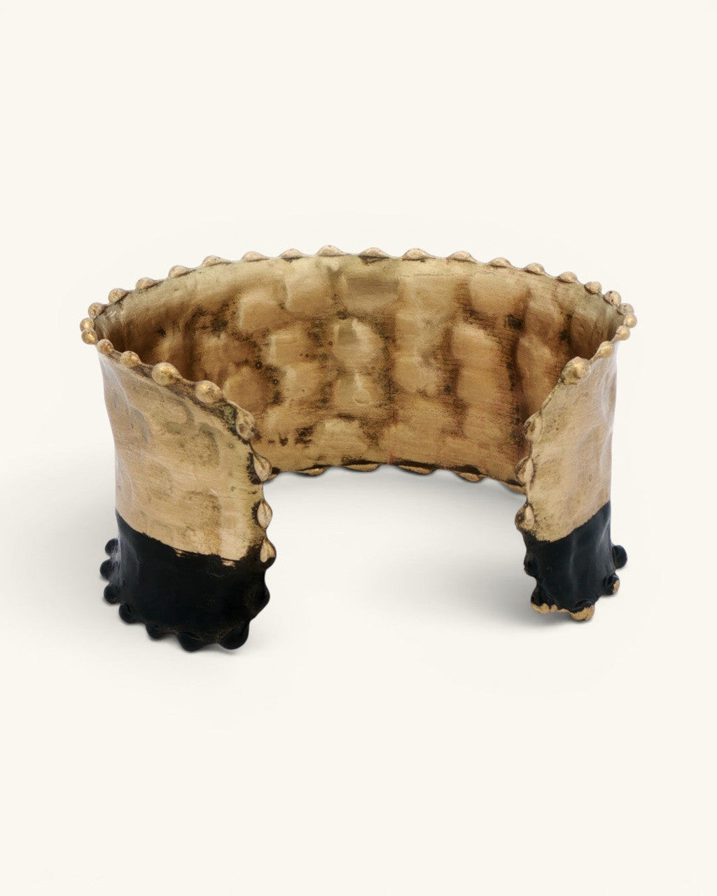 Two-Tone Hammered Cuff in Brass and Black