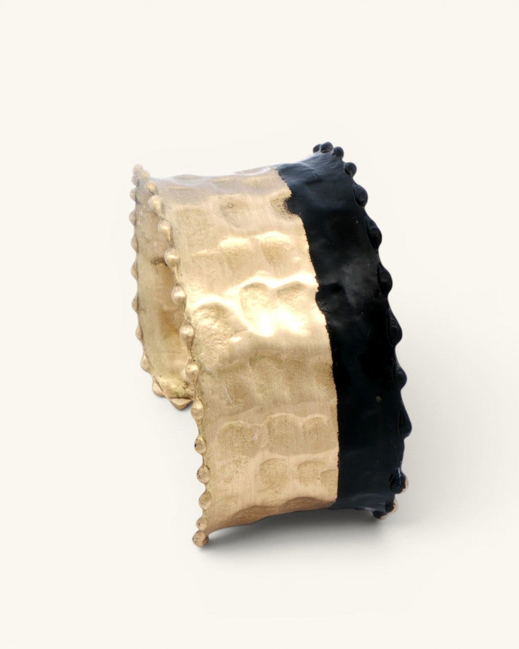 Two-Tone Hammered Cuff in Brass and Black