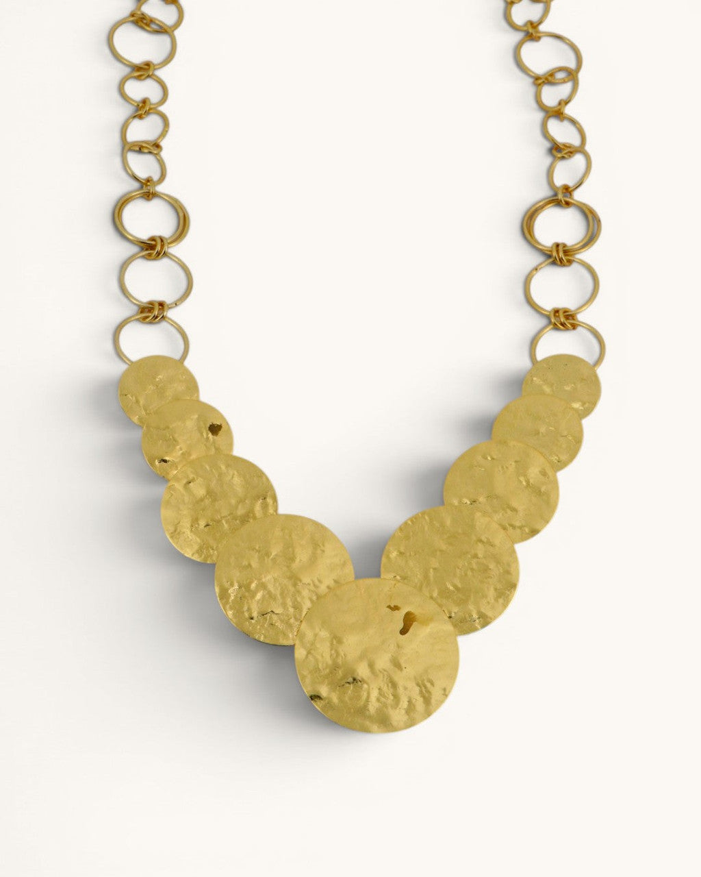 Hammered Disc Cascade Necklace