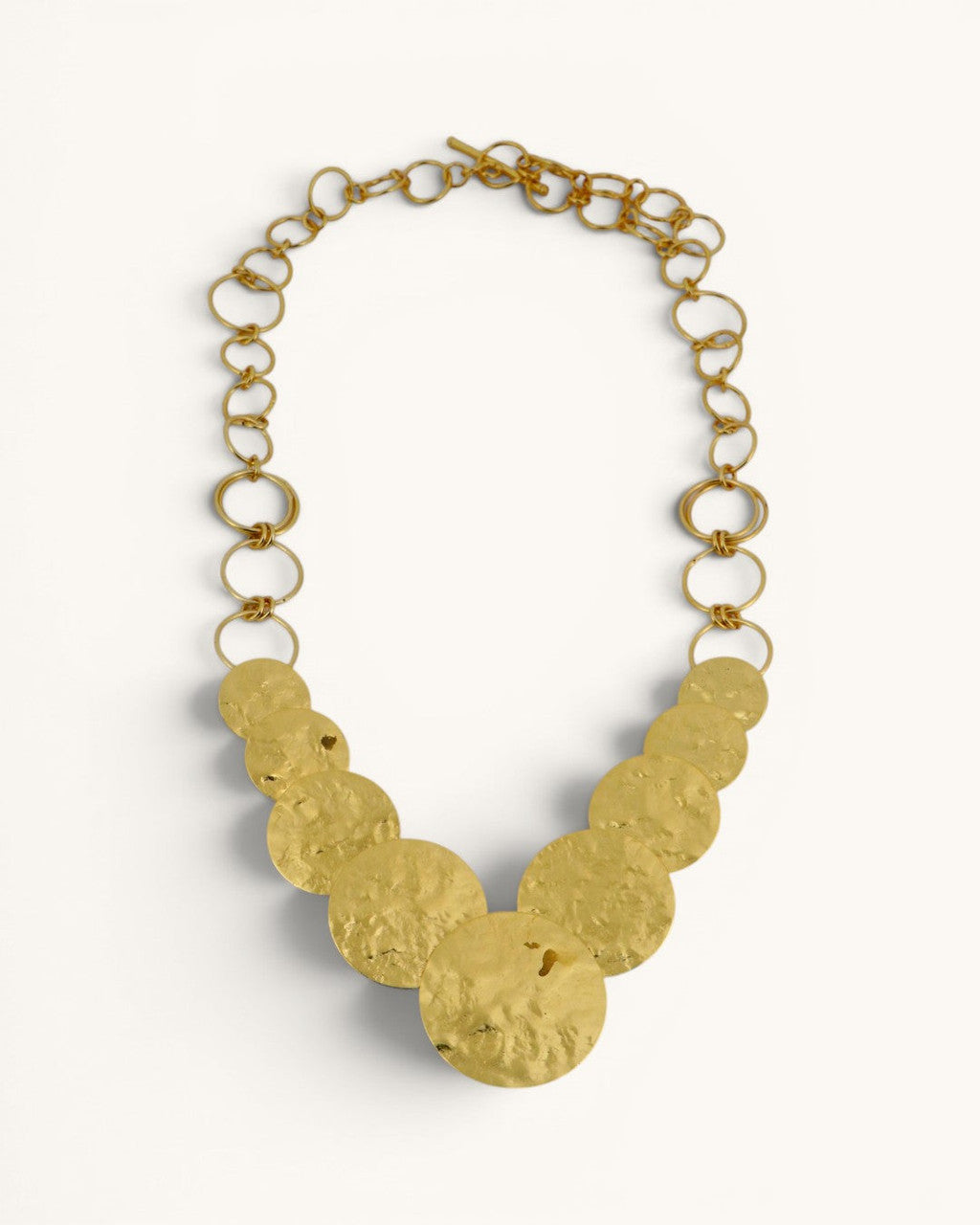 Hammered Disc Cascade Necklace