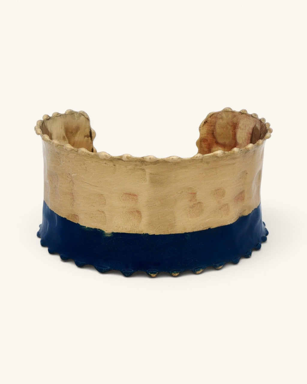 Two-Tone Hammered Cuff, Indigo and Antique Gold