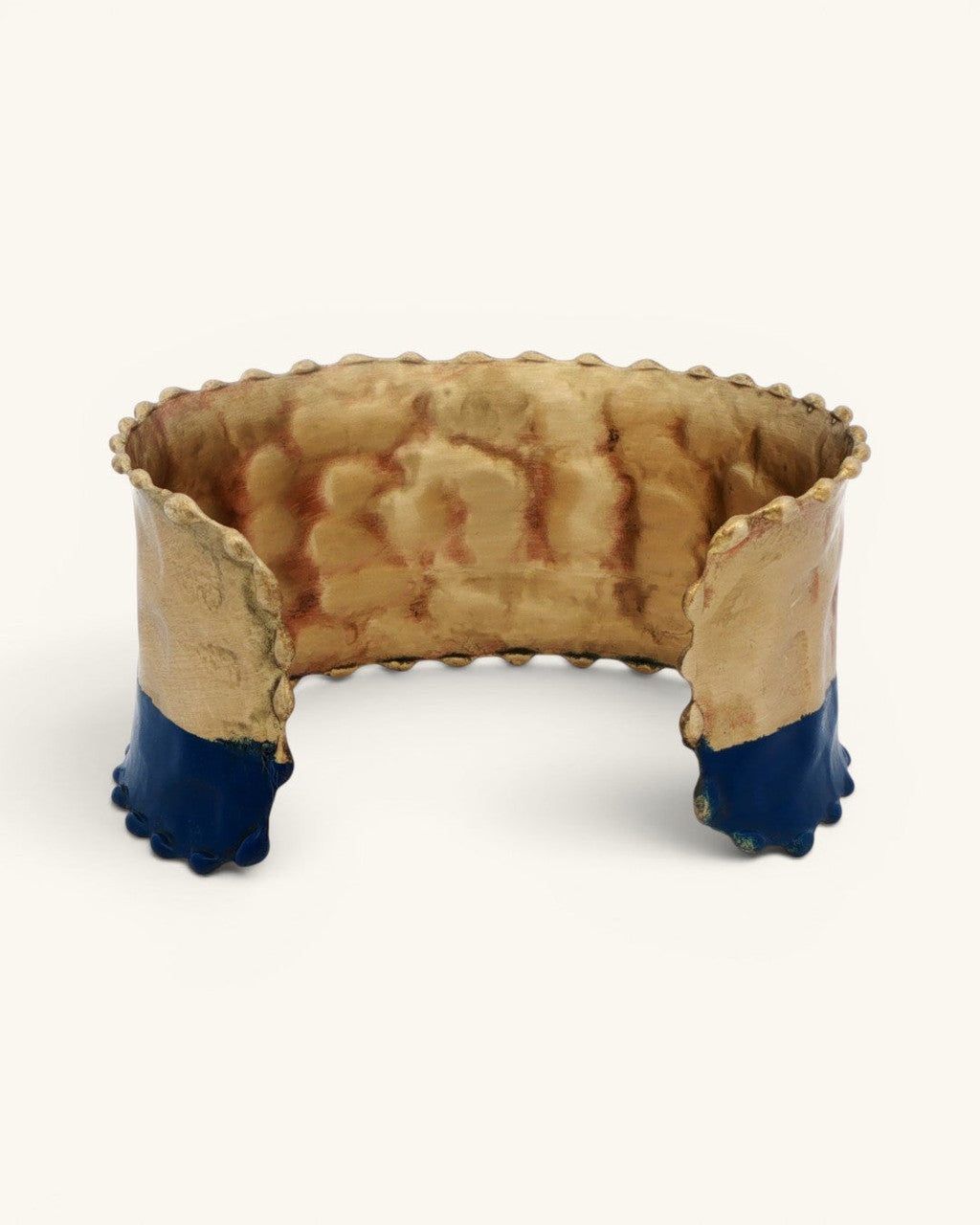 Two-Tone Hammered Cuff, Indigo and Antique Gold