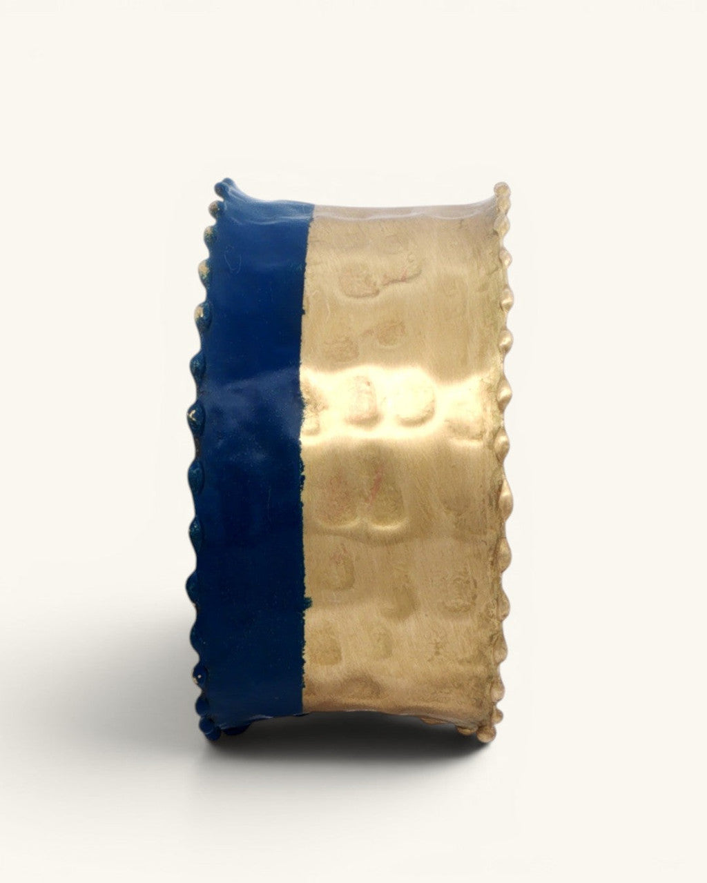 Two-Tone Hammered Cuff, Indigo and Antique Gold