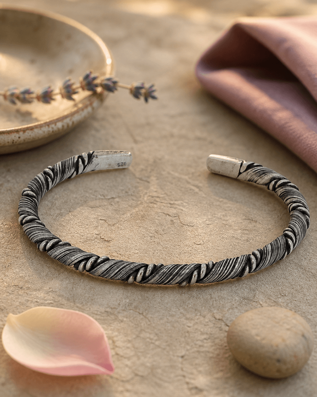 Twist Cuff in Sterling Silver
