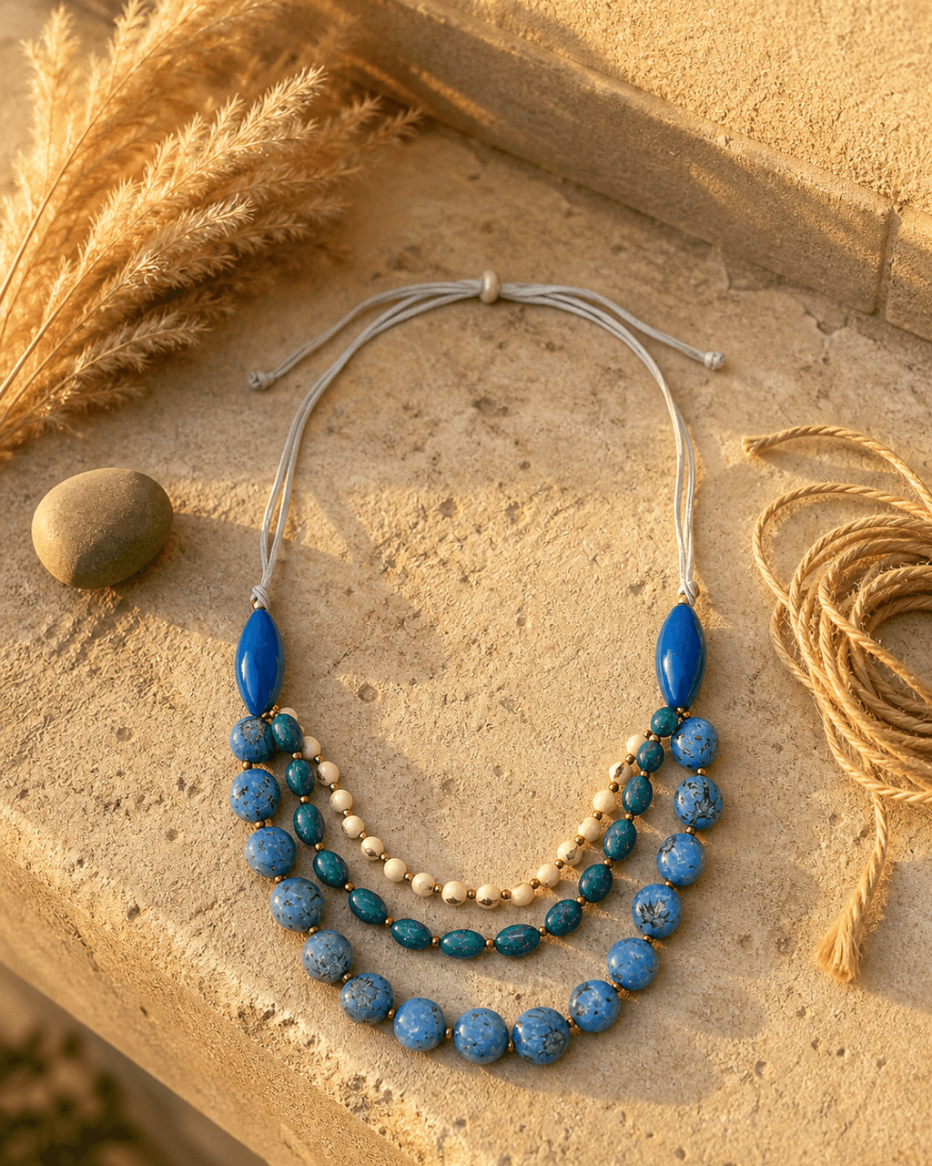 Idra Three-Strand Cascade Necklace