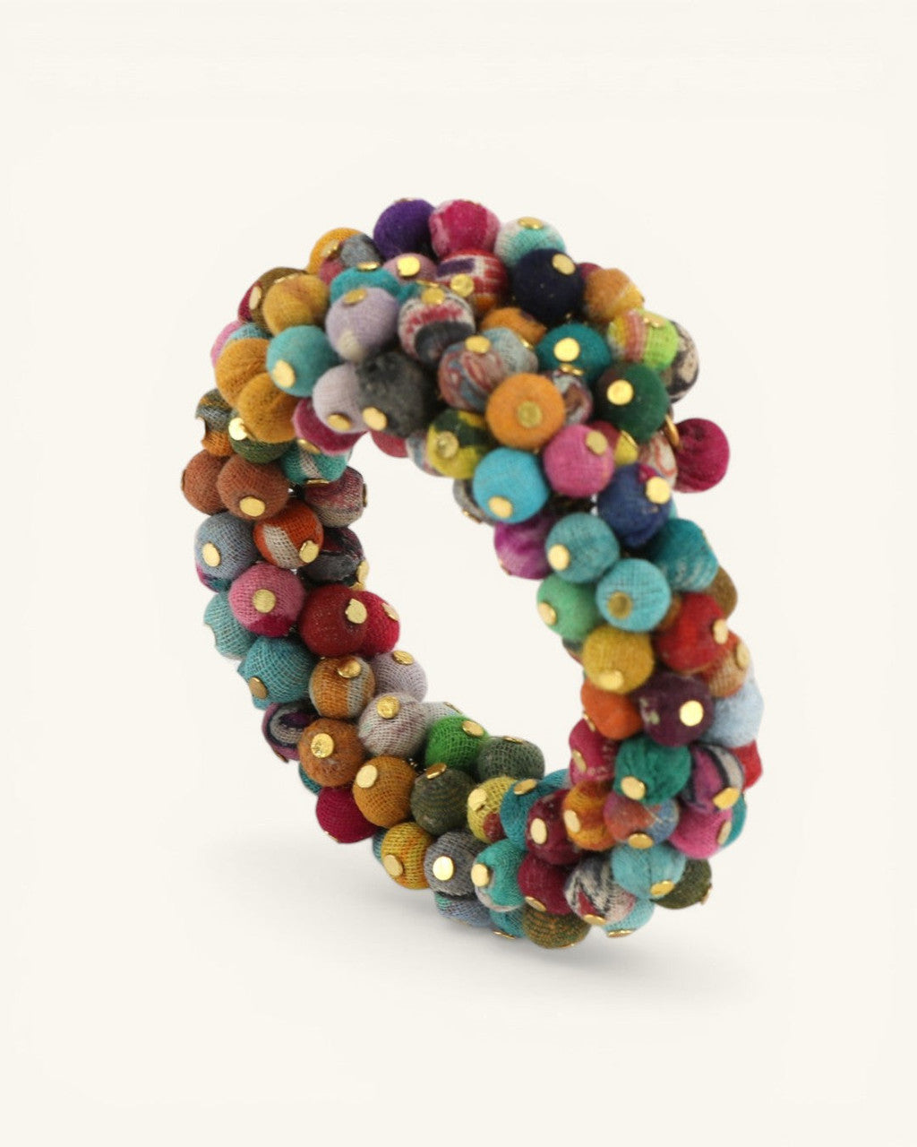 Confetti Kantha Bead Coil Bracelet