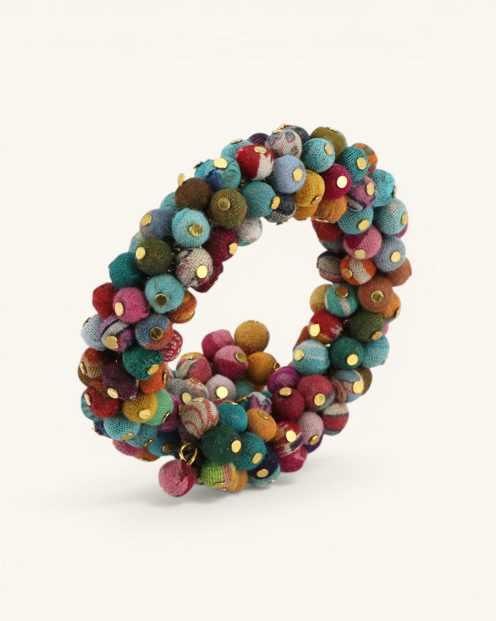 Confetti Kantha Bead Coil Bracelet