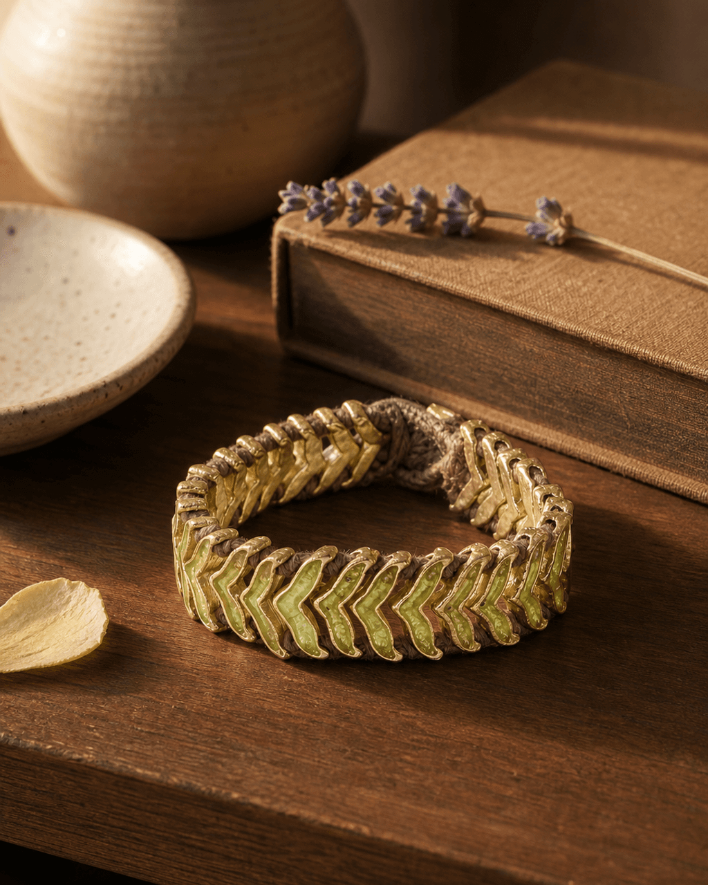 Chartreuse Chevron Link Bracelet