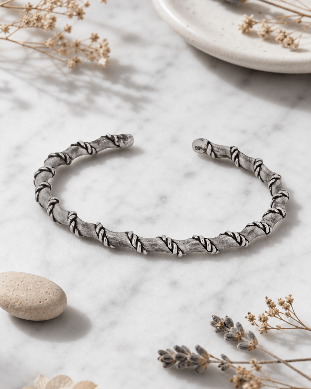 Rope-Spiral Sterling Silver Cuff
