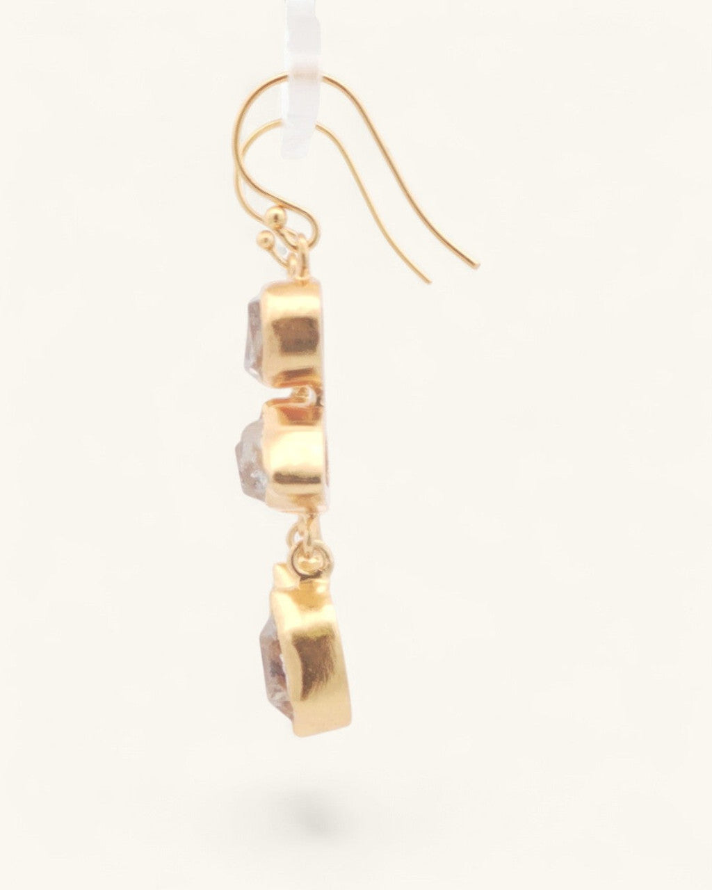 Triple Herkimer Quartz Drop Earrings